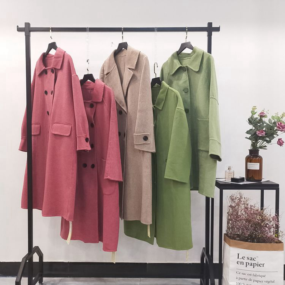 【金萊威濤】19冬糖果色雙面尼折扣女裝品牌品牌女裝打包批發品牌折扣女裝一手貨源