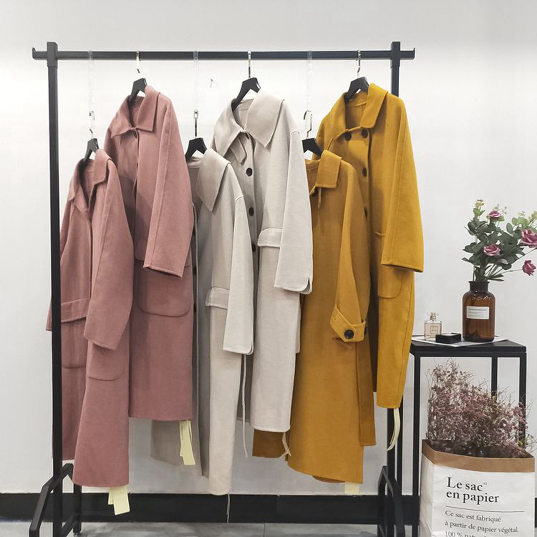【金萊威濤】19冬糖果色雙面尼折扣女裝品牌品牌女裝打包批發品牌折扣女裝一手貨源